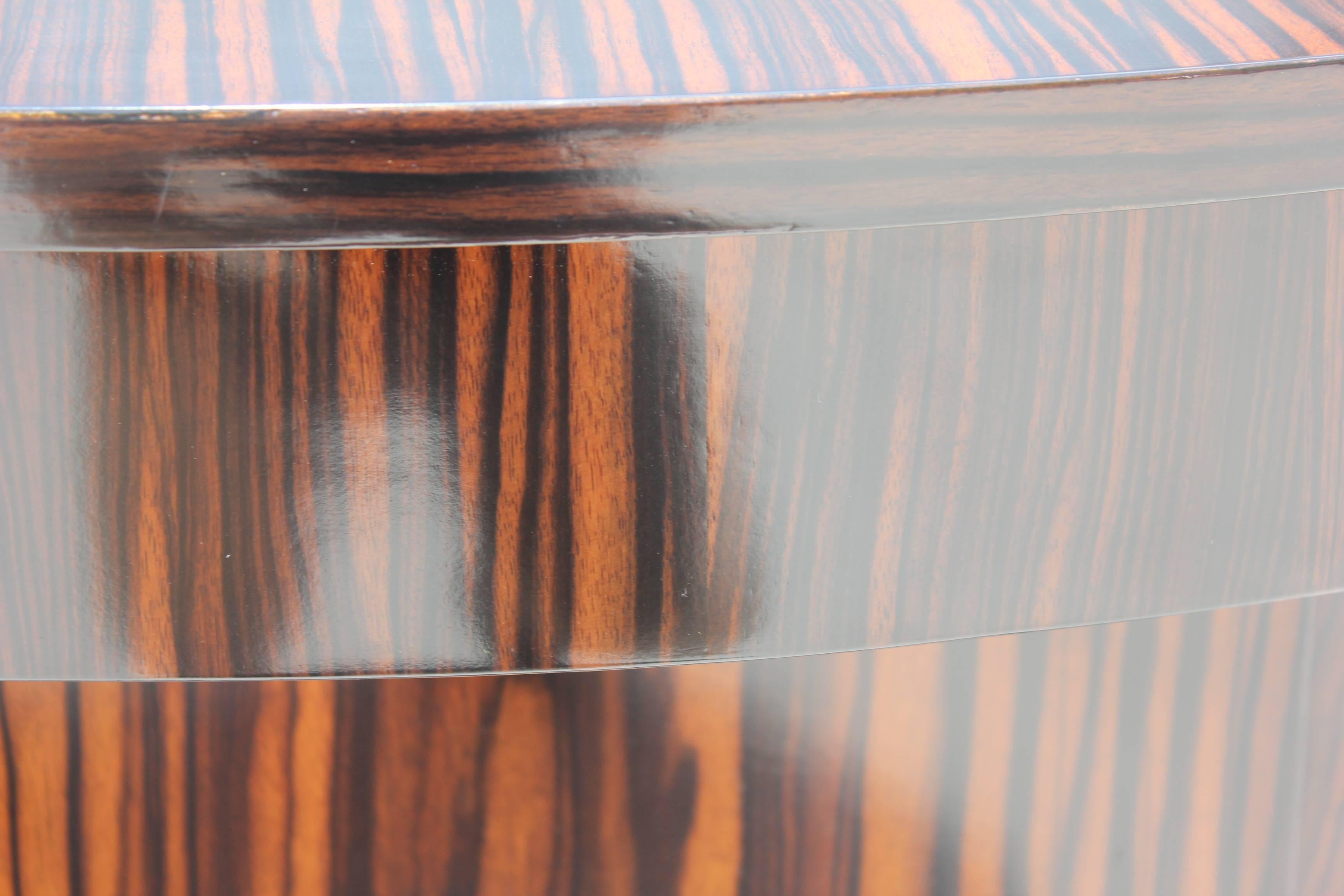 Gorgeous French Art Deco Exotic Macassar Ebony Console Table, circa 1940s 5