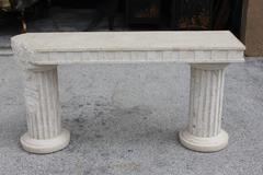 Italian Mid-Century Modern Two-Column Faux Stone Console Table, circa 1950s
