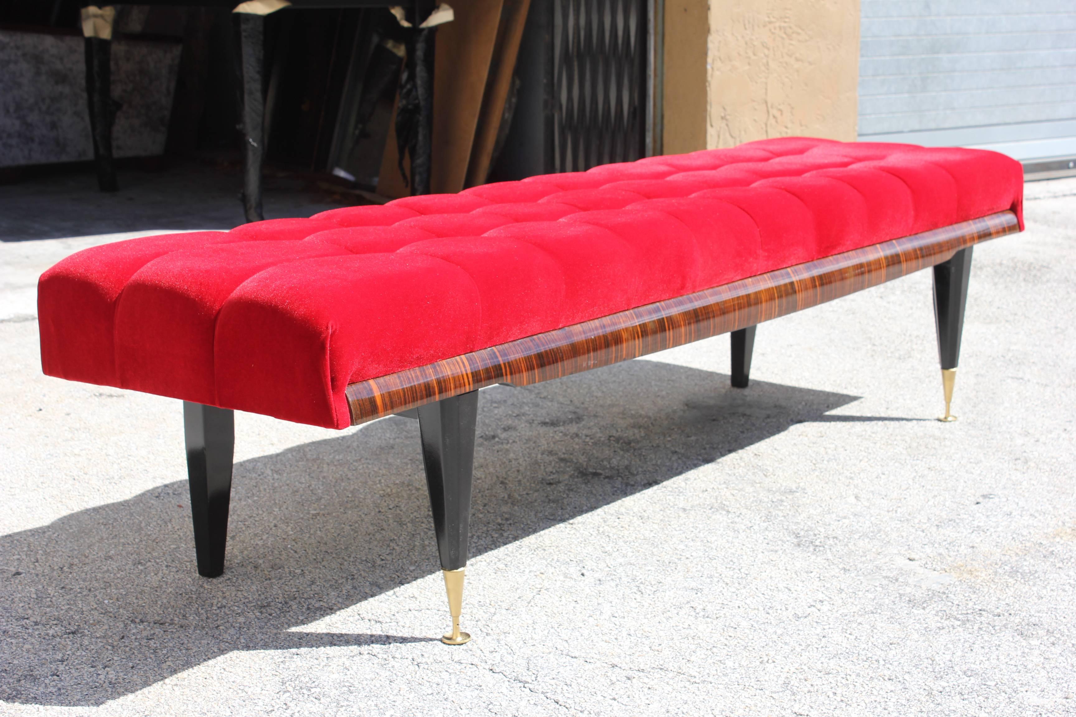 red velvet bench