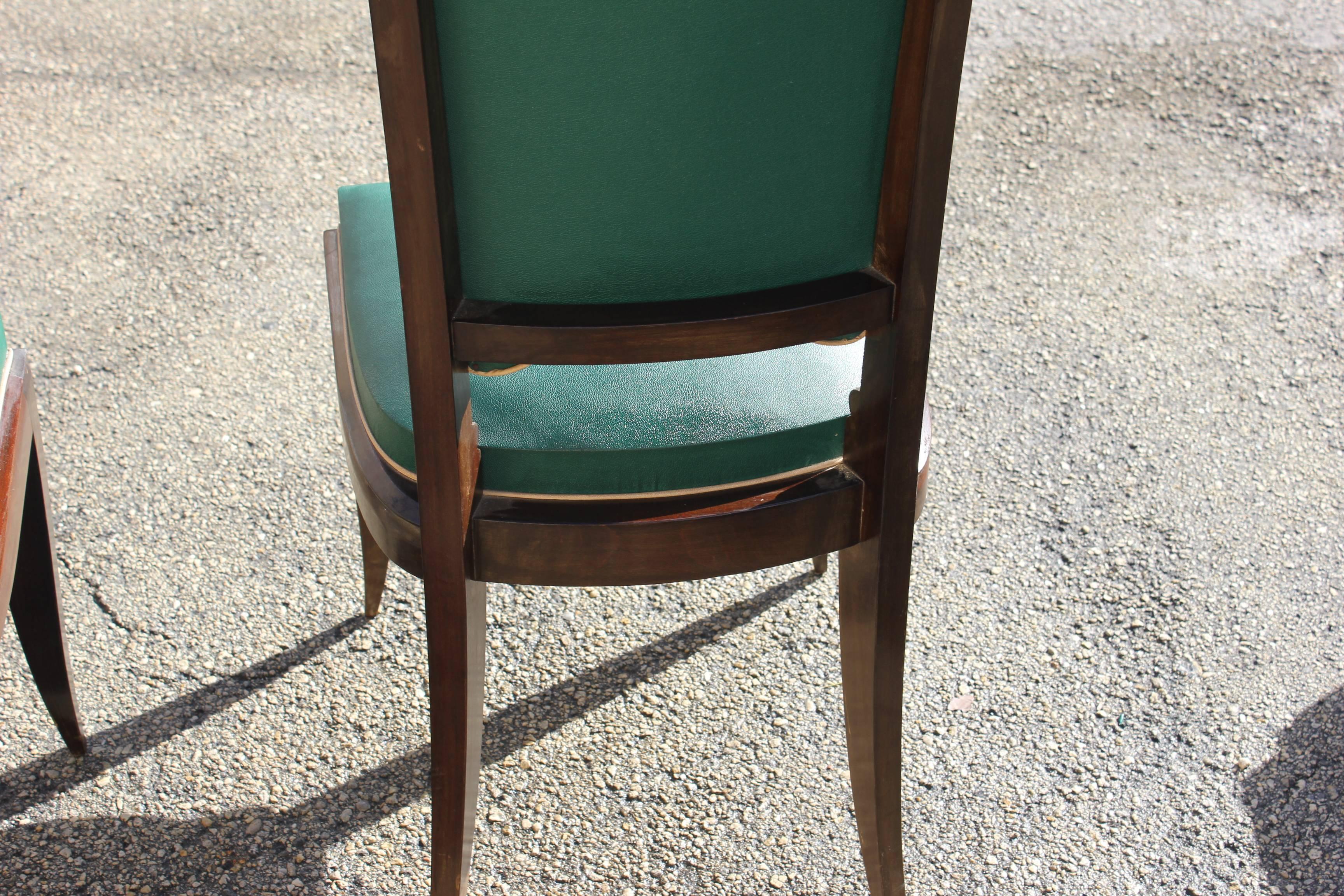 Suite of Six French Art Deco Dining Chairs Style Of Jules Leleu, circa 1940. 2