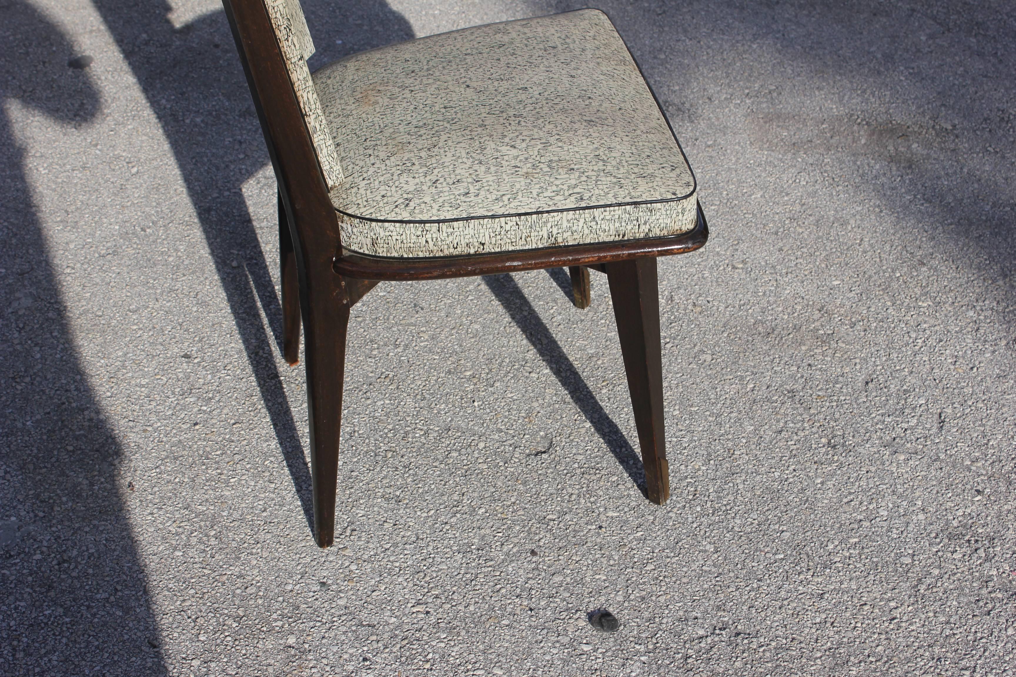 Set of 12 French Art Deco/Art Modern Dining Chairs Solid Mahogany, circa 1940 2