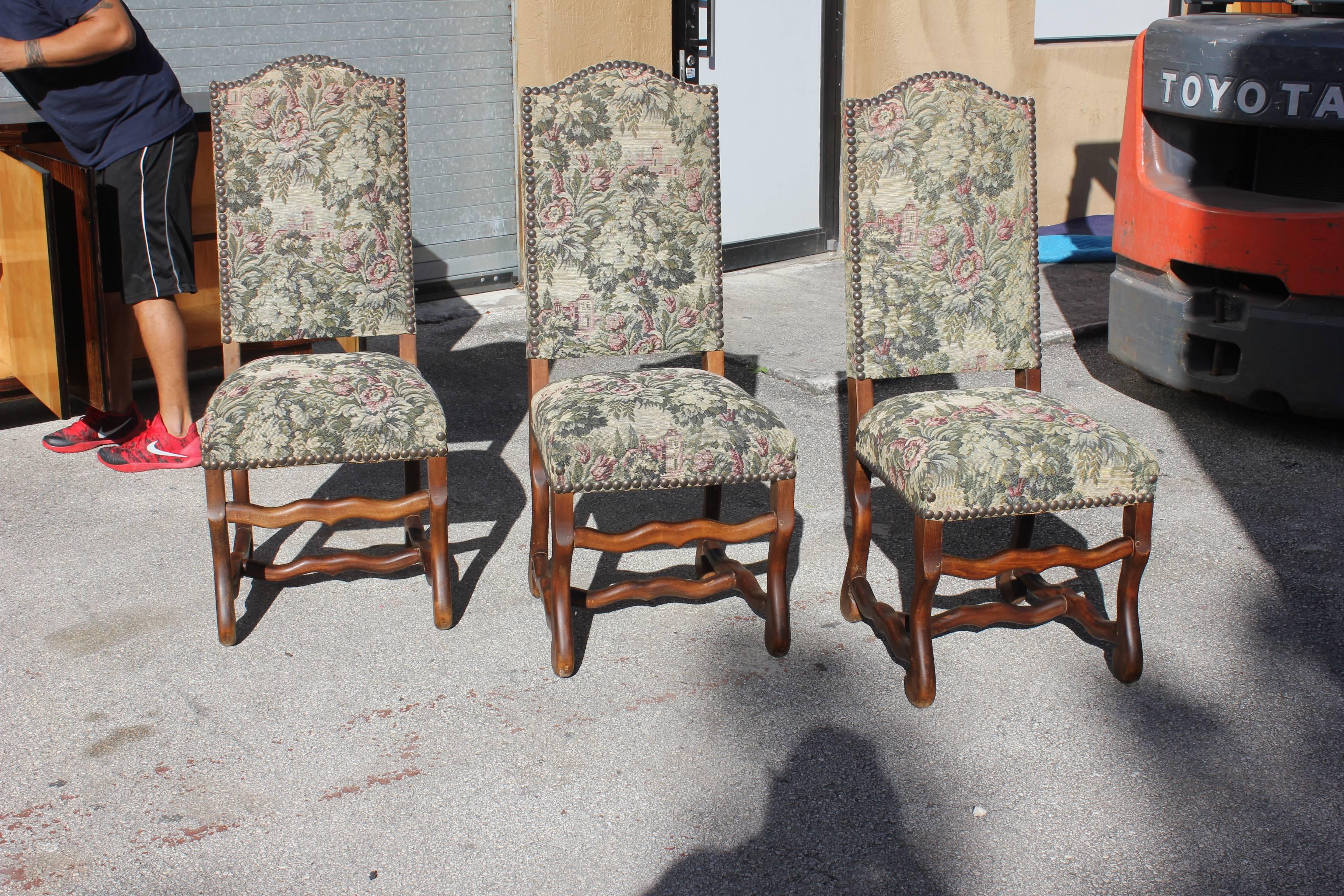 Beautiful Set of Six Louis XIII Style Os De Mouton Dining Chairs, circa 1880 2