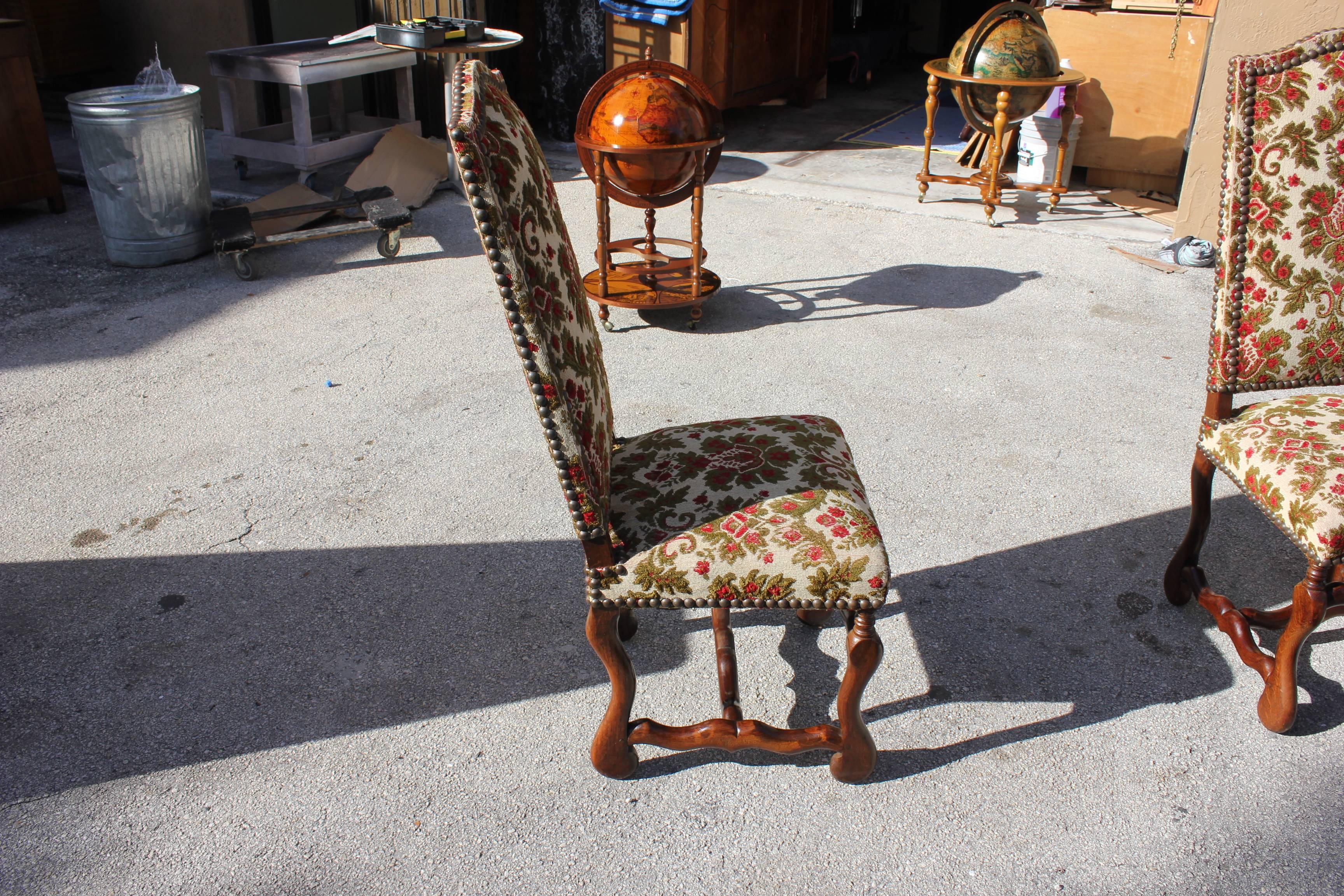 Fine Set of Six Louis XIII Style Os de Mouton Dining Chairs, circa 1880 1