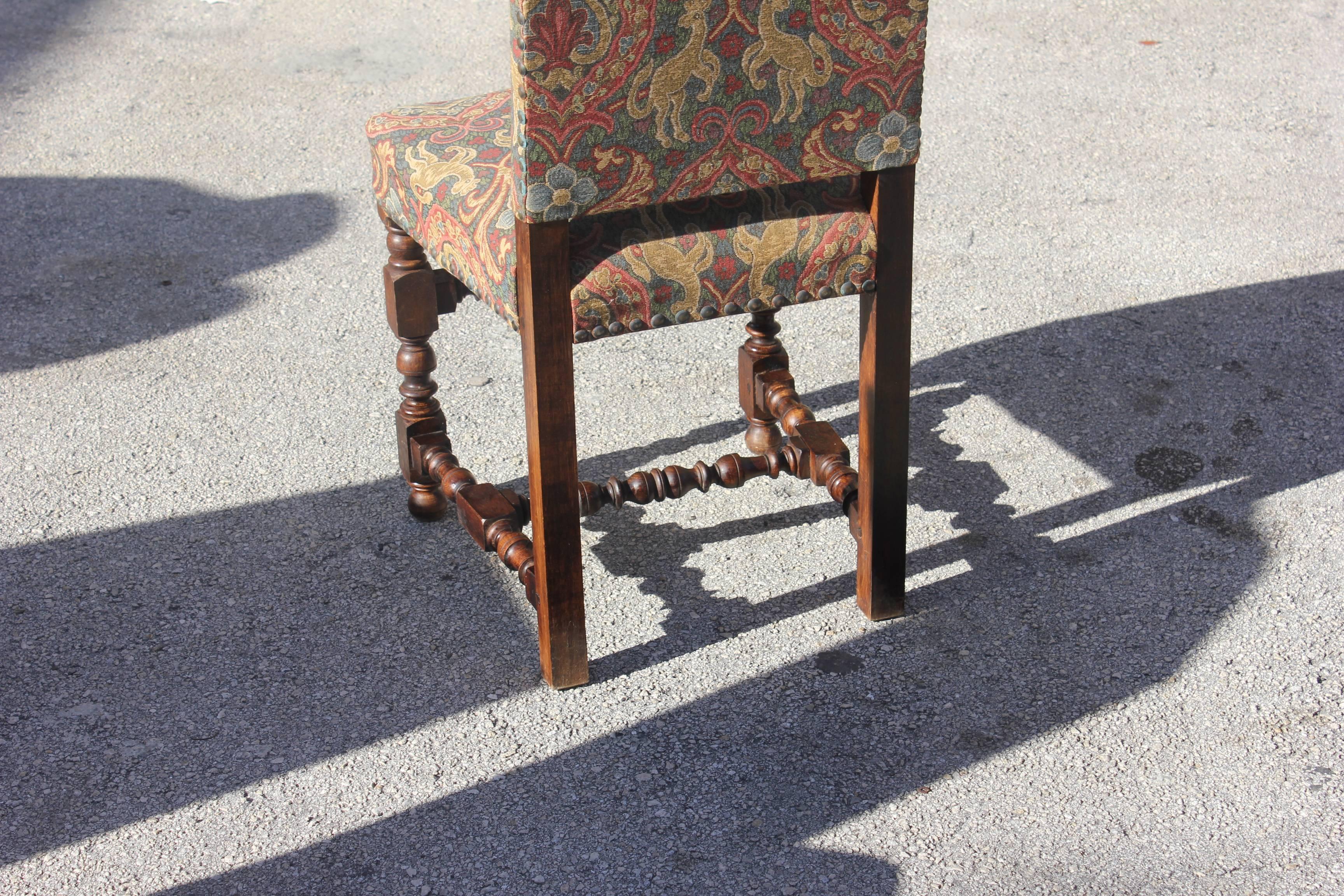 Beautiful Set of Six Louis XIII Style Dining Chairs, Solid Walnut, circa 1880 1