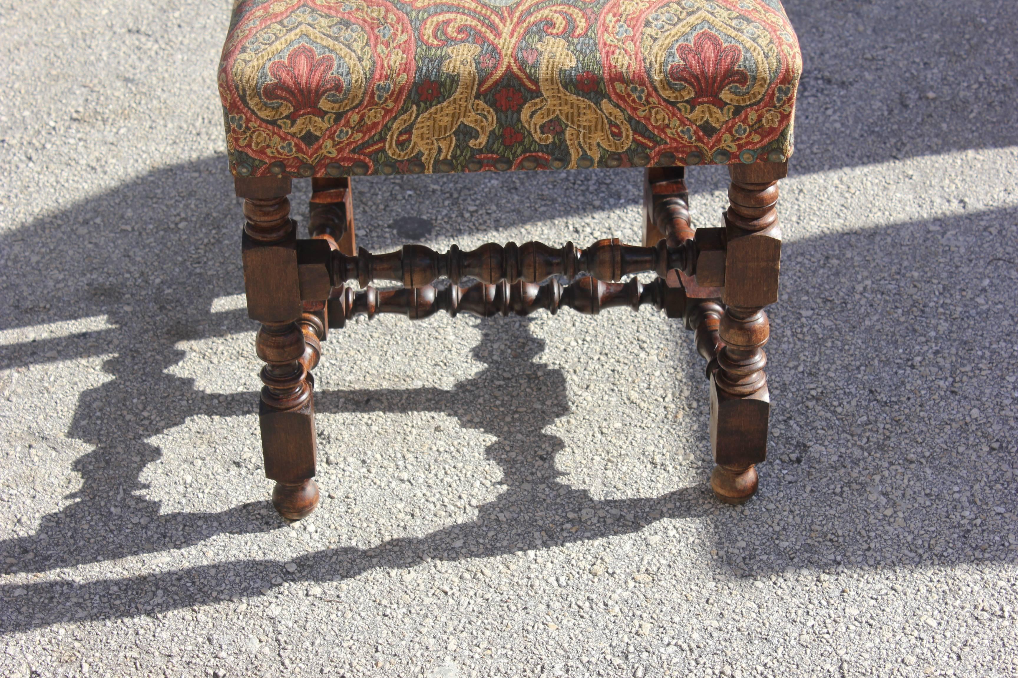 Beautiful Set of Six Louis XIII Style Dining Chairs, Solid Walnut, circa 1880 2