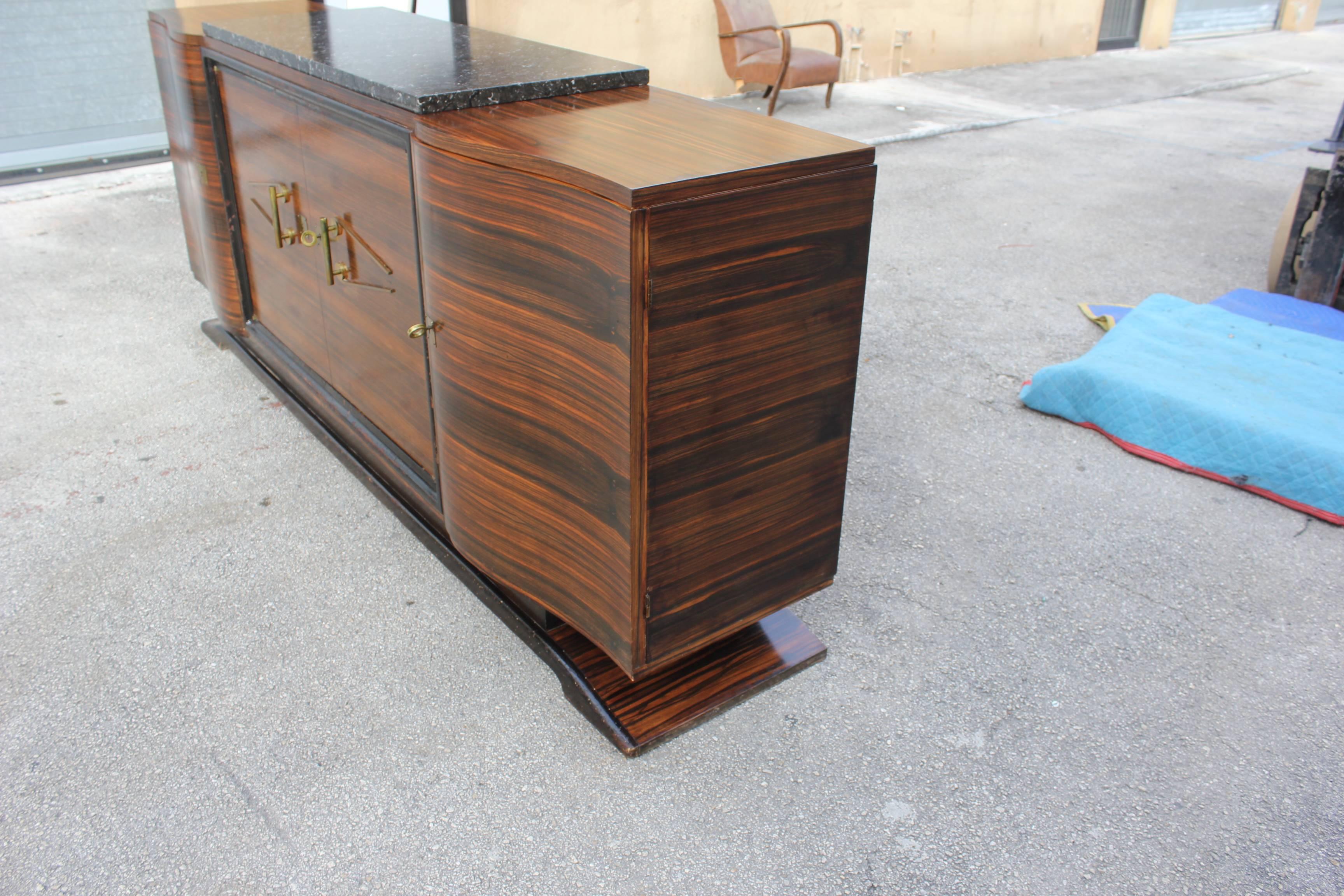 French Masterpiece Art Deco Sideboard or Buffet Exotic Macassar Ebony by Maurice Rinck