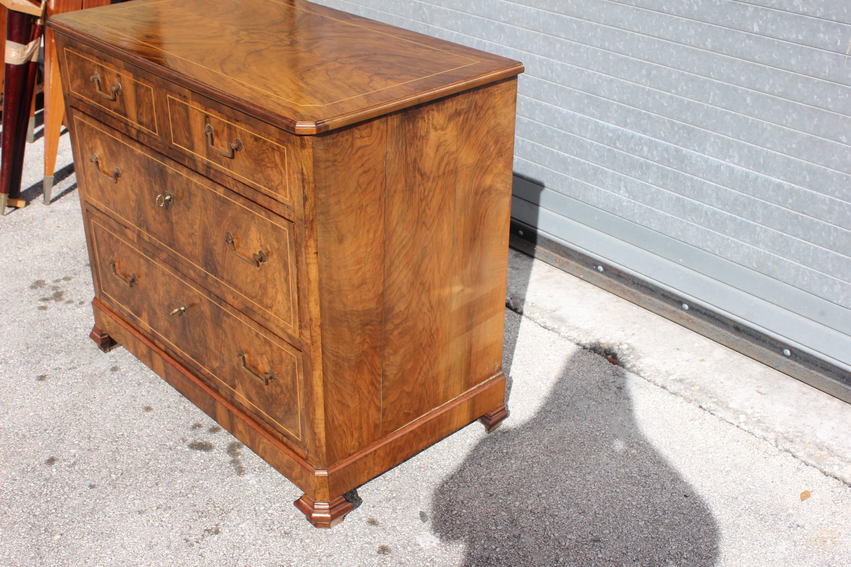 French Louis Philippe Burl Walnut Bookmatched Commode, Dresser or Chest 3