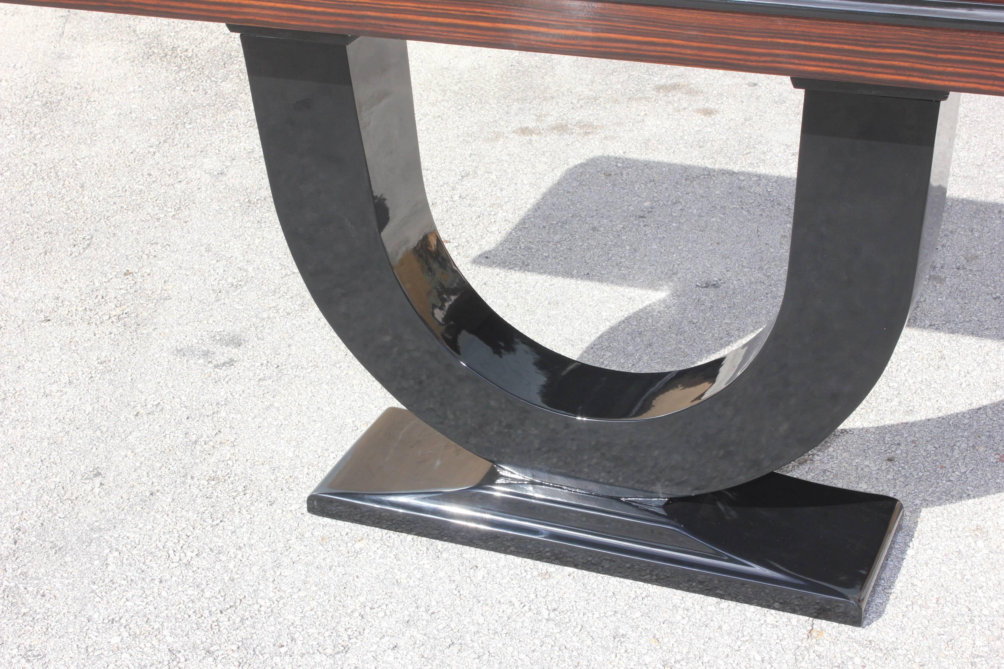 Mid-20th Century Spectacular Pair of Art Deco Exotic Macassar Ebony Console Tables, circa 1940s