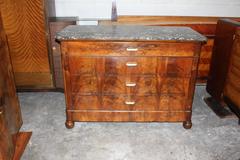 Fine French Louis Philippe Flame Mahogany Bookmatched Commode/Dresser/Chest