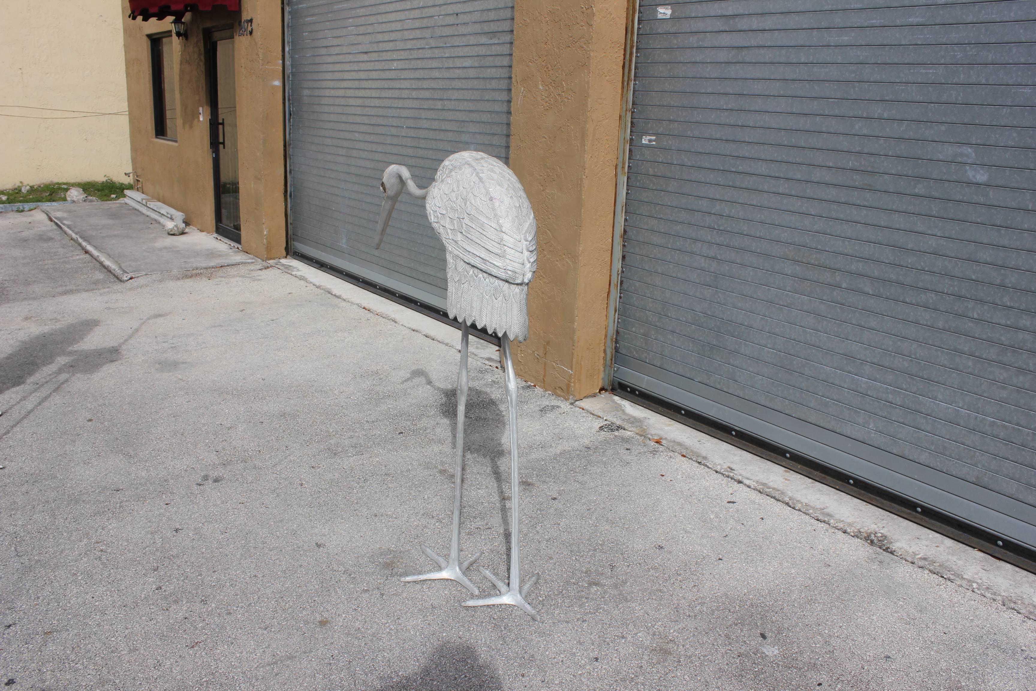 Beautiful Art Deco Flamingo Sculptures Very Large in Size, circa 1950 In Excellent Condition In Hialeah, FL