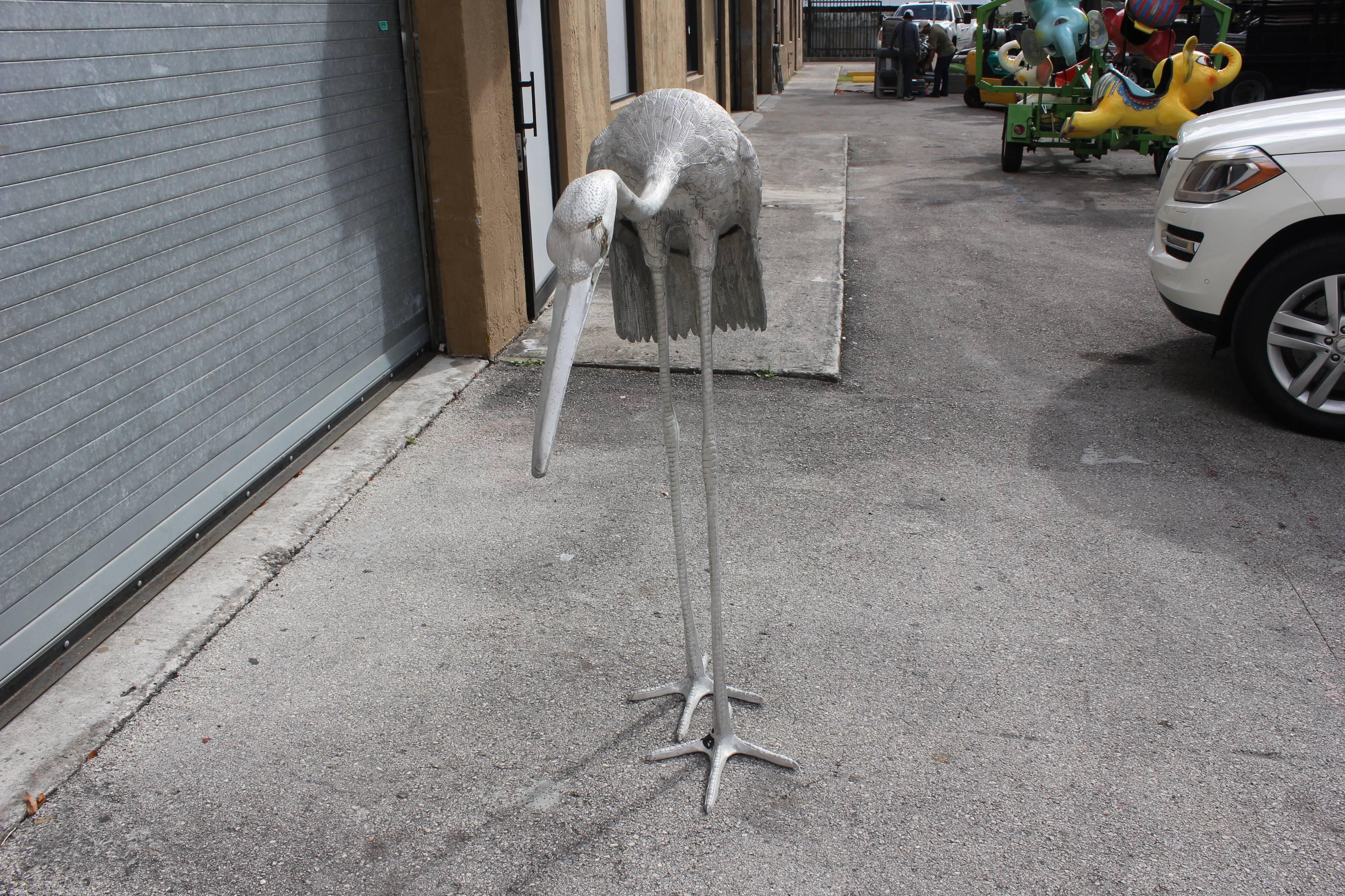 Mid-20th Century Beautiful Art Deco Flamingo Sculptures Very Large in Size, circa 1950