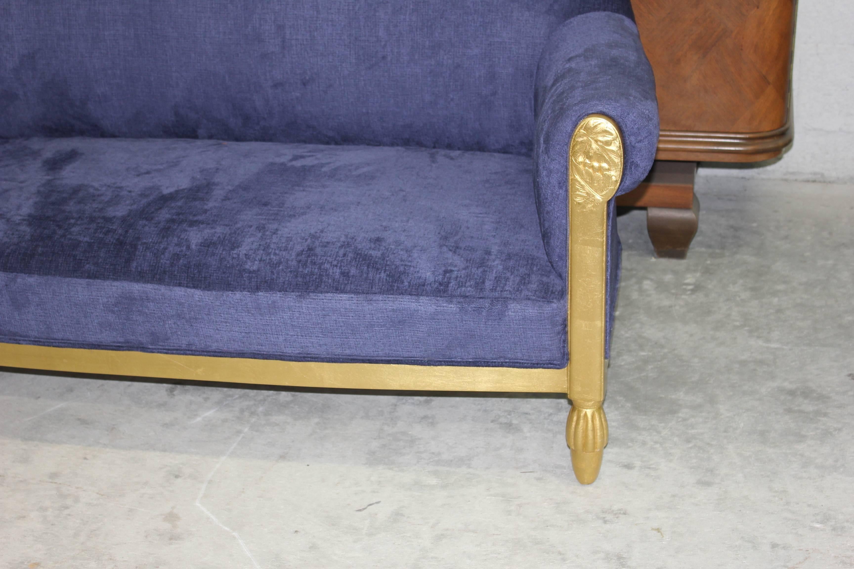 Exceptional French Art Deco Settee Giltwood by Paul Follot, circa 1920s For Sale 2