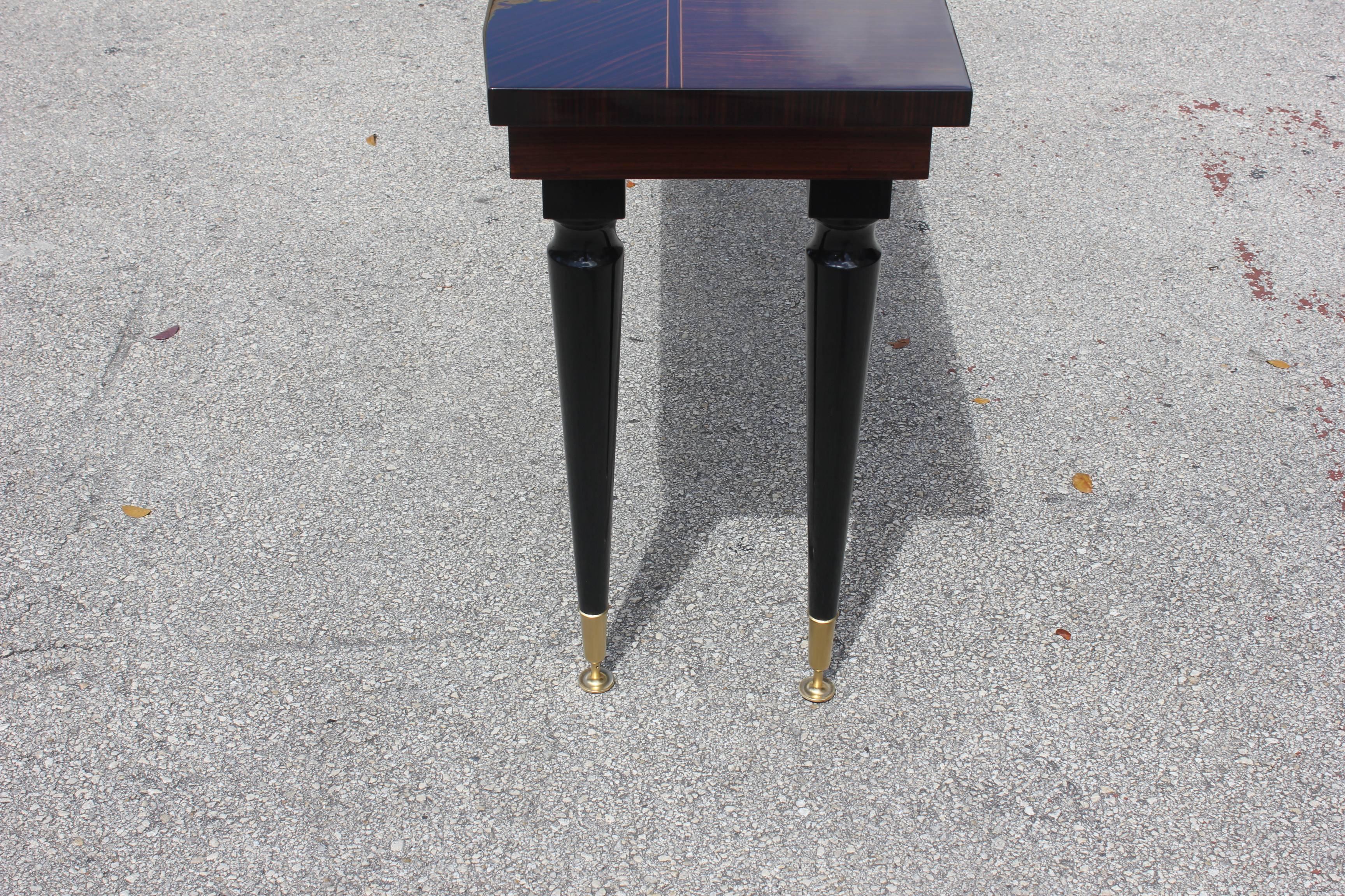 Beautiful French Art Deco Exotic Macassar Console Table, circa 1940s 1