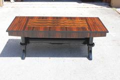 Grand Scale French Art Deco Exotic Macassar Ebony Coffee / Cocktail Table, 1940s