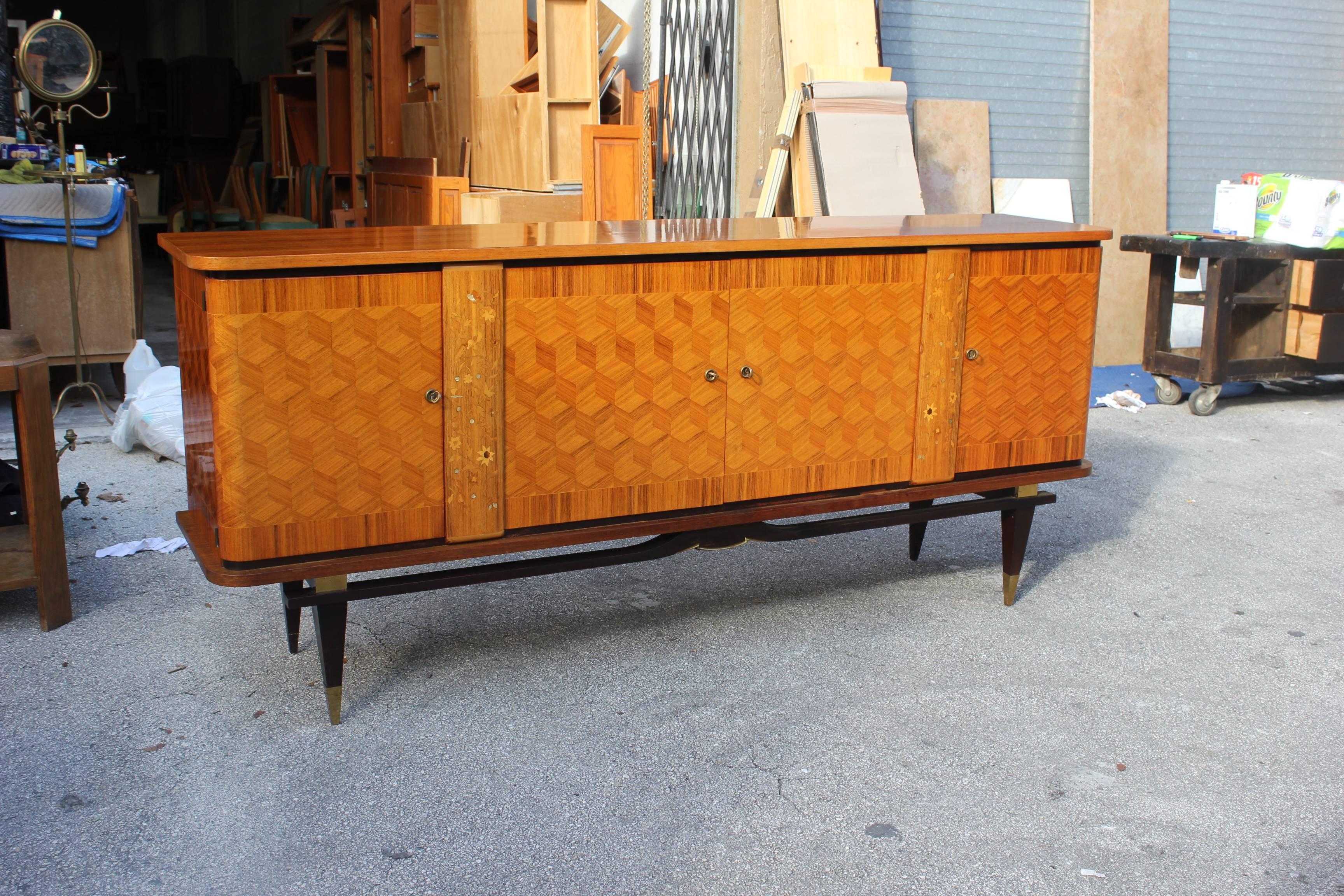 French Art Deco Macassar Sideboard or Buffet by Jules Leleu Style 1