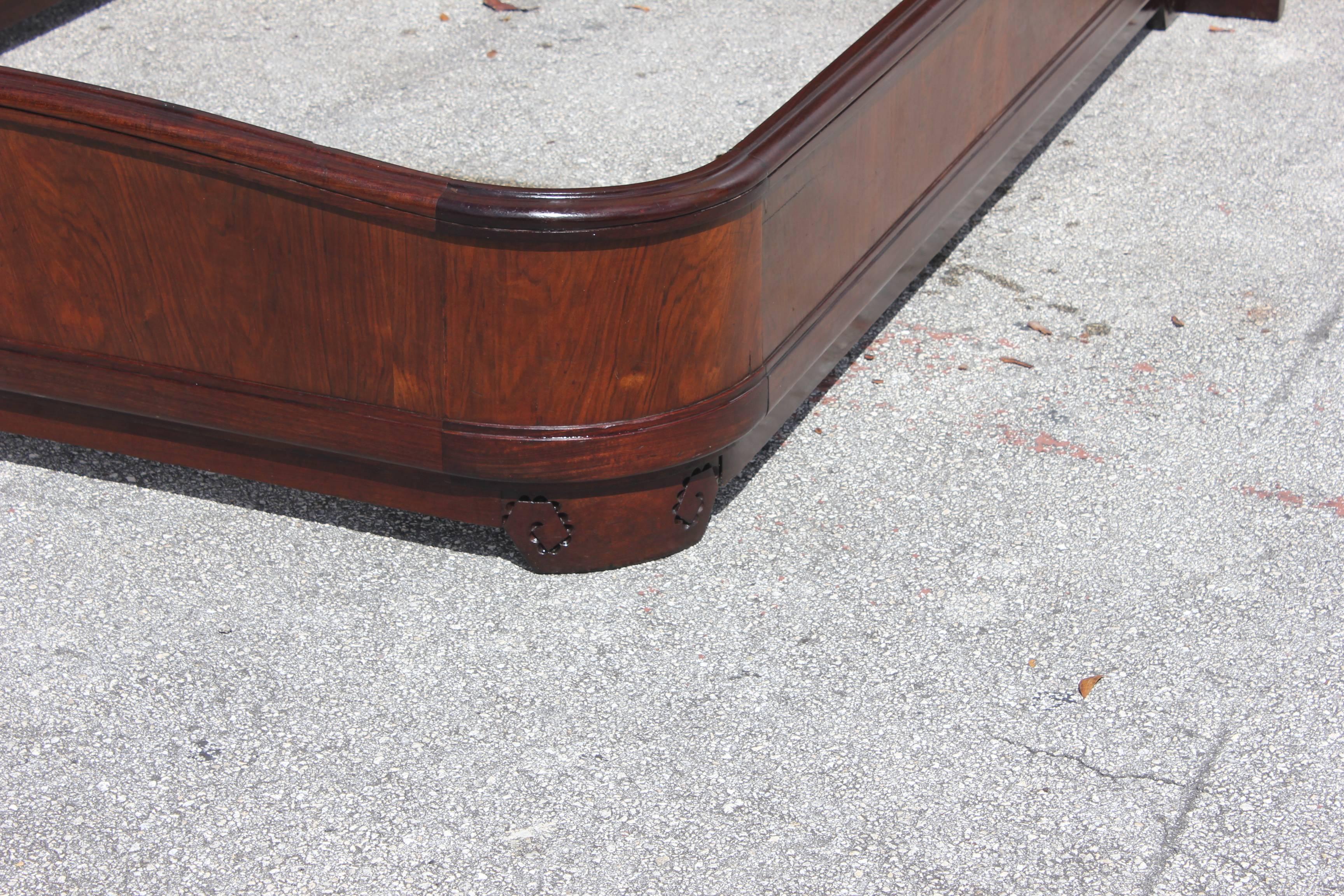 French Art Deco Walnut with Cherrywood Bed by “Majorelle Nancy”, circa 1930s 1