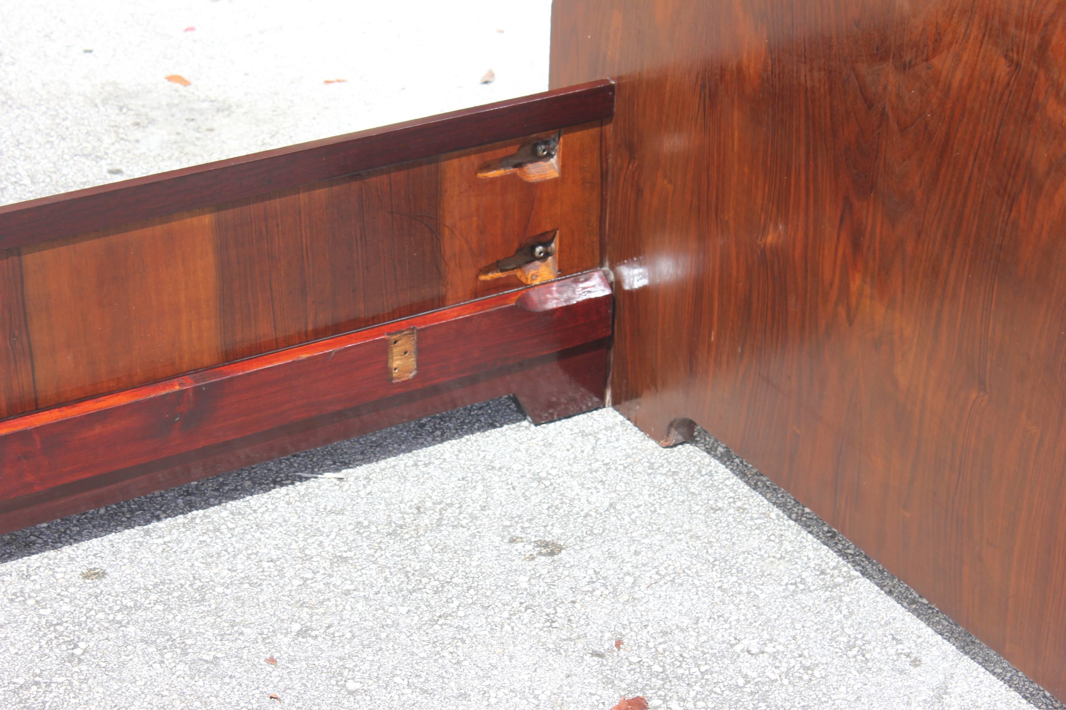 French Art Deco Walnut with Cherrywood Bed by “Majorelle Nancy”, circa 1930s 3