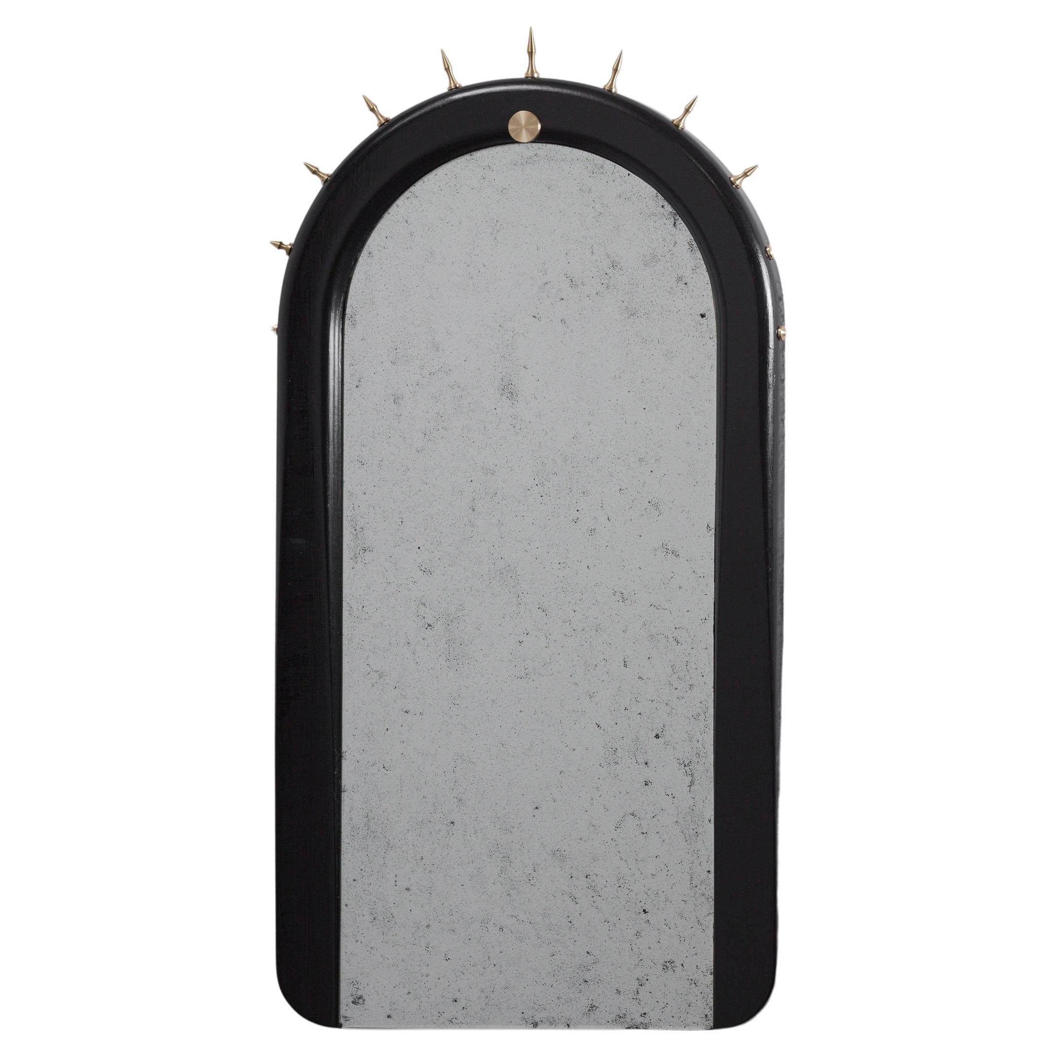 SITIERA_01 Wall Mirror in Solid Wood, Bronze and Aged Mirror by ANDEAN, In Stock For Sale
