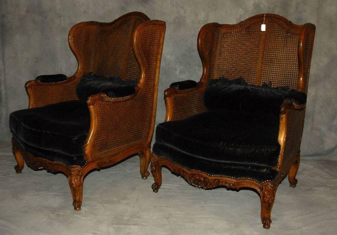 French 19th Century Three-Piece Provincial Louis XV Double Cane Salon Set For Sale