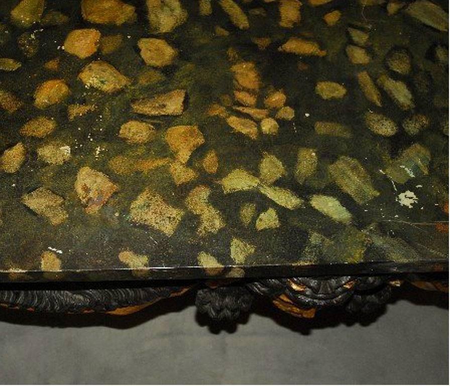 Italian Carved Painted and Parcel Gilt Center Table In Good Condition For Sale In Miami, FL