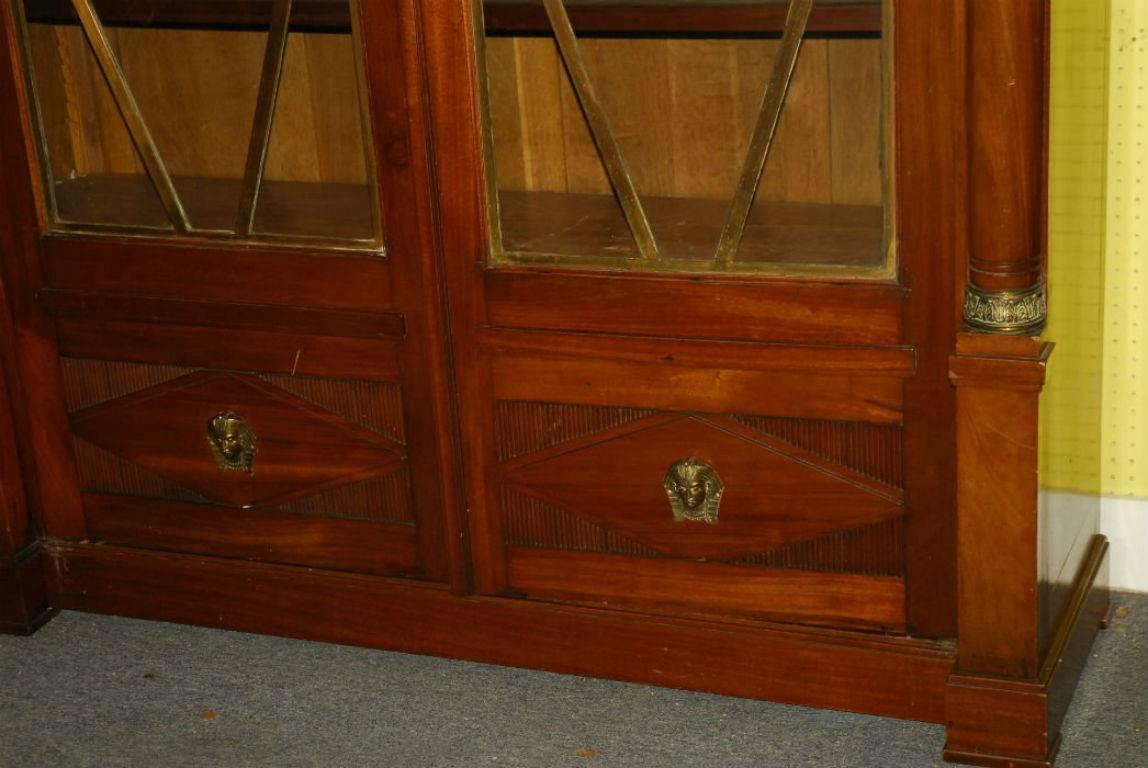 19th Century Empire Mahogany Bronze-Mounted Two-Door Cabinet In Good Condition For Sale In Miami, FL