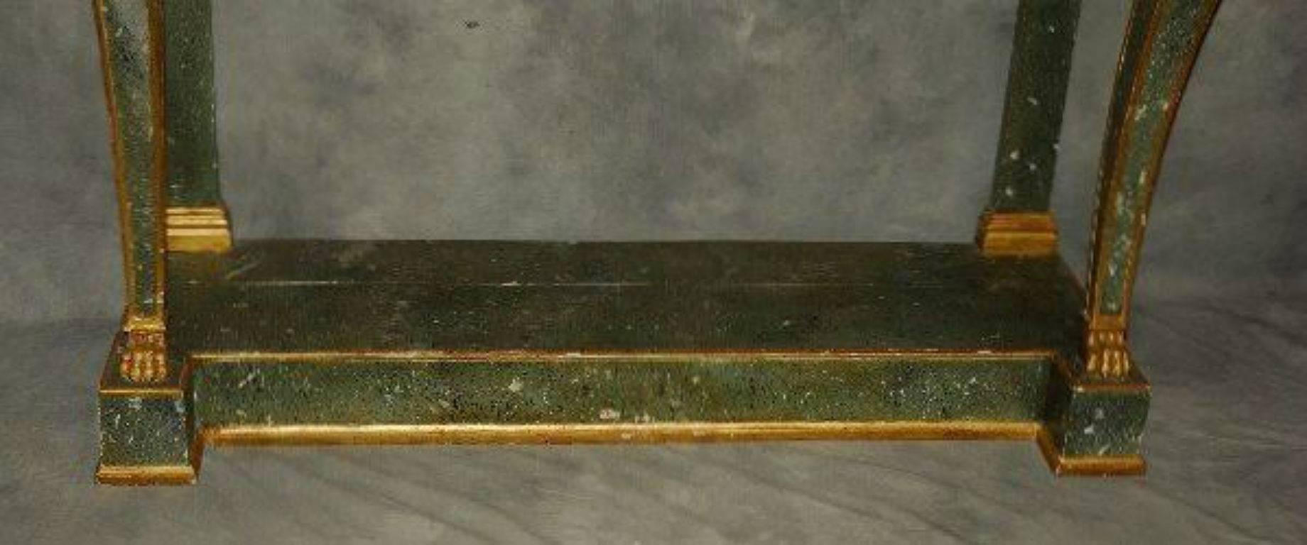 18th Century Italian Painted and Partial Gilt Marble Top Console In Good Condition In Miami, FL