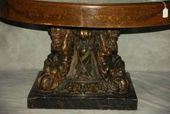 19th Century Italian Églomisé Top Painted and Partial Gilt Figural Low Table
