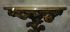19th Century Italian Carved Wood Marble-Top Console
