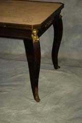 French Empire Style Bronze-Mounted Mahogany Marble-Top Cocktail Table