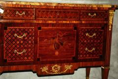 19th Century French Louis XVI Bronze-Mounted Marble-Top Commode