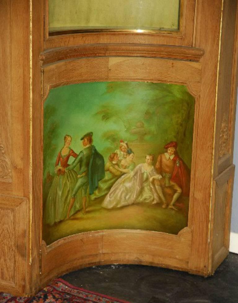 19th Century French Carved Oak and Vernis Martin Painted Corner Curio In Good Condition For Sale In Miami, FL