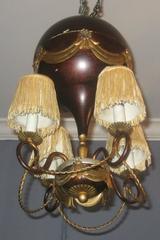 Empire Style Gilt and Patinated Metal Four-Light Chandelier