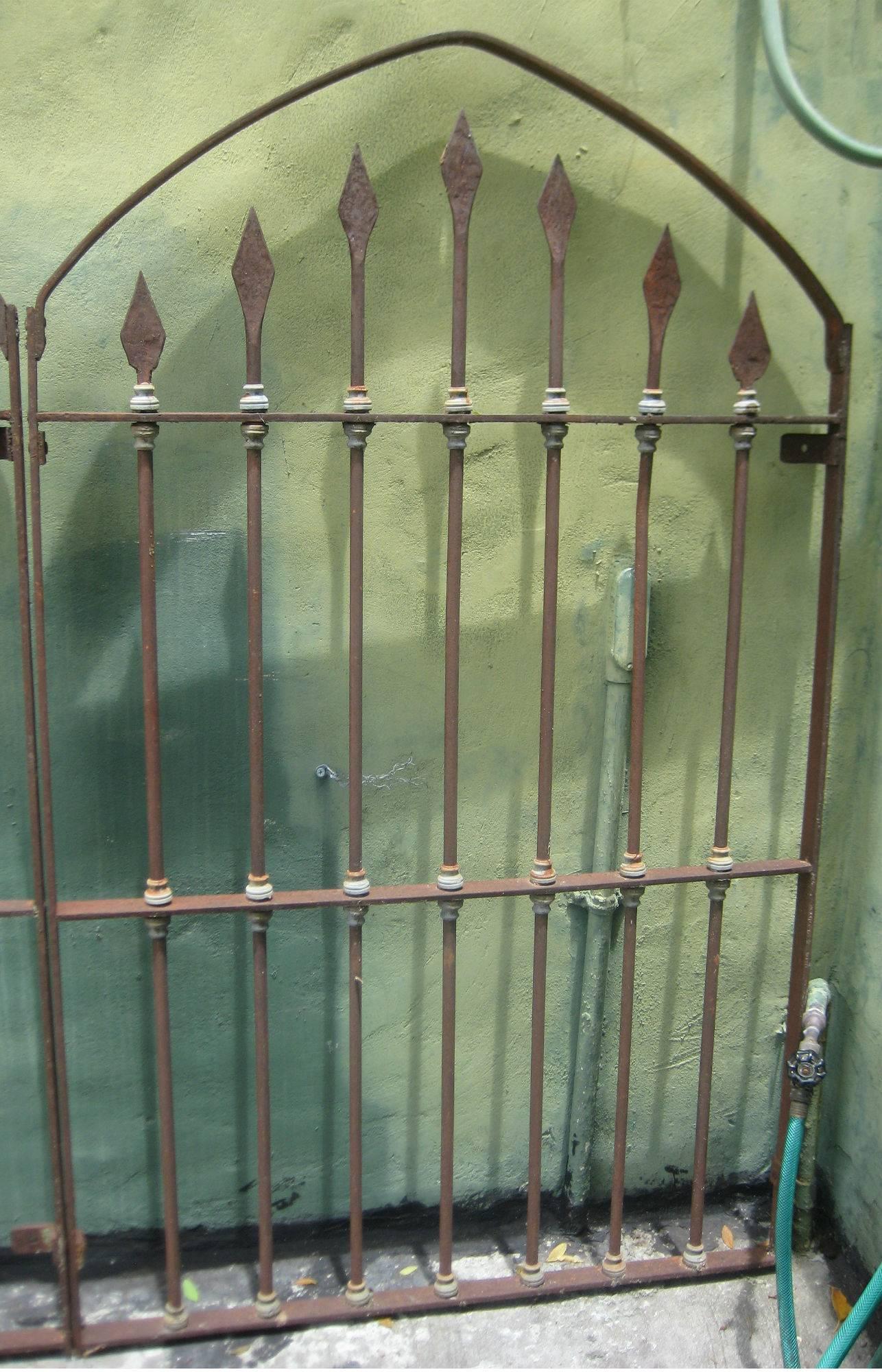Pair of Wrought Iron Arched Widow Guards In Good Condition In Miami, FL