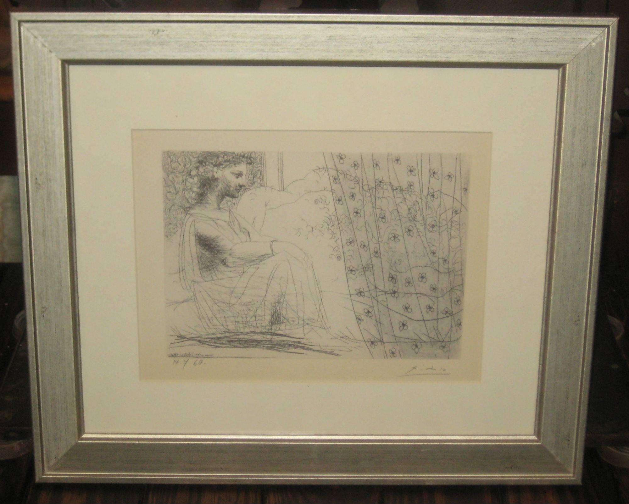 Pablo Picasso, 1881-1973, Suite Vollard, Bloch 193, original lithograph after the etching, edition of 25, hand signed in pencil lower right. Sight size: 7.5