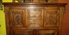 19th Century Country French Carved Oak Cabinet
