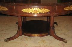 French Empire Mahogany and Gilt Bronze-Mounted Four-Drawer Center Table