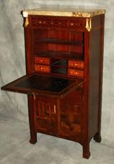 19th Century French Marquetry Inlaid Secretaire Abattant