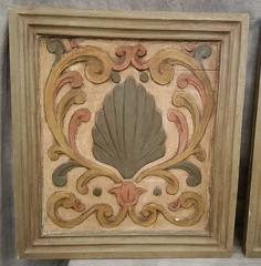 Pair of Large 19th Century French Carved and Painted Panels