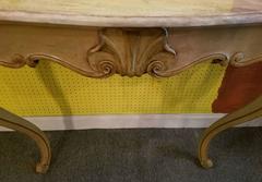 Louis XV Style Carved and Painted Marble-Top Console