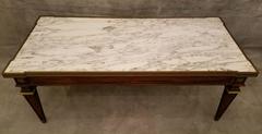 Louis XVI Style Bronze-Mounted Marble-Top Coffee Table