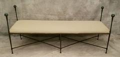 Neoclassical Style Iron Window Bench