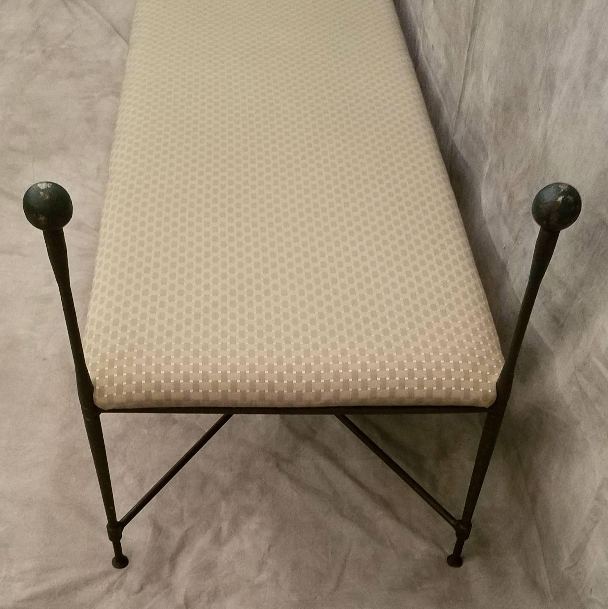 Neoclassical Style Iron Window Bench In Good Condition In Miami, FL