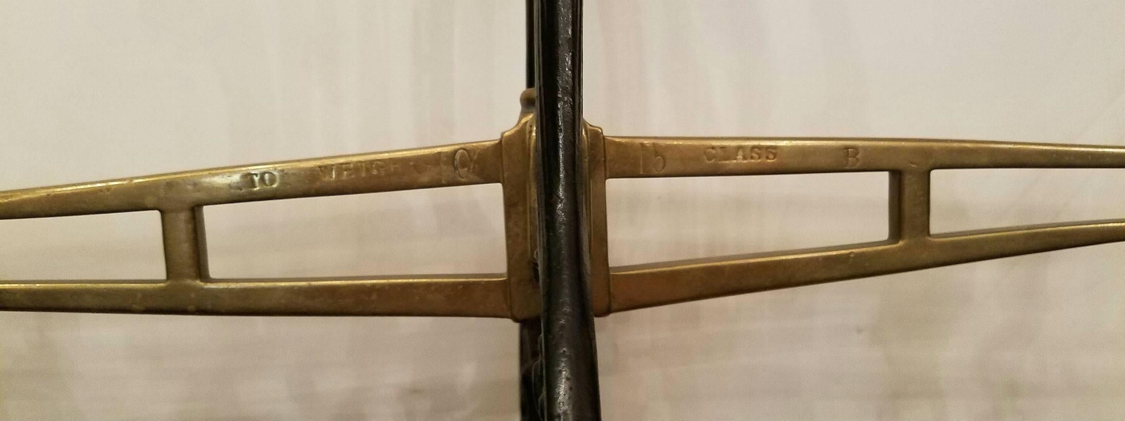 Victorian 19th Century Brass and Iron Beam Scale For Sale