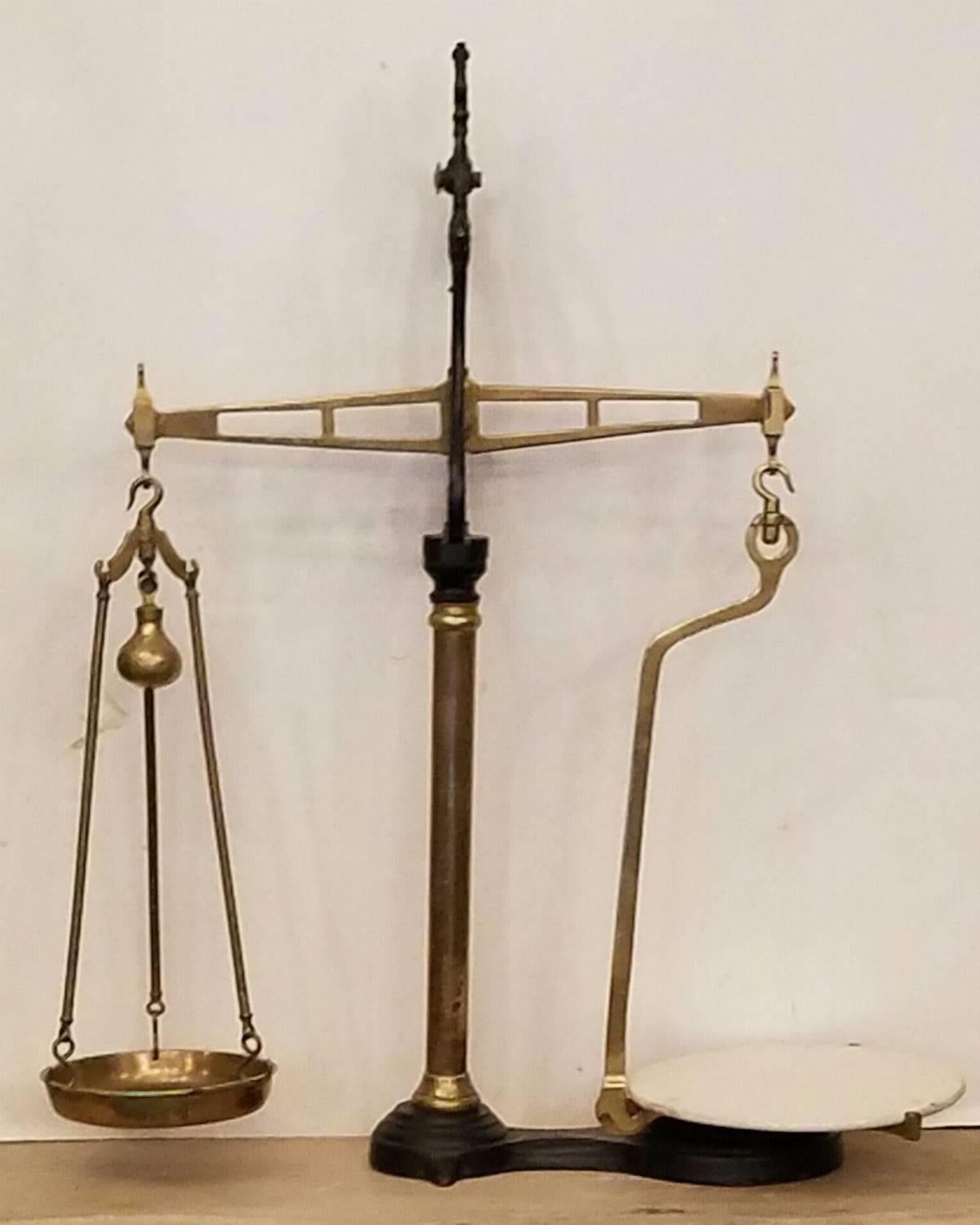 Berlin Iron 19th Century Brass and Iron Beam Scale For Sale