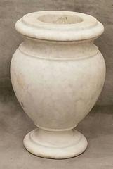Pair of White Marble Garden Urns