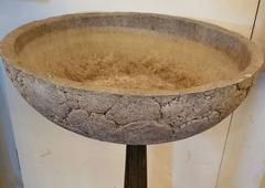 Antique Stone and Iron Bird Bath