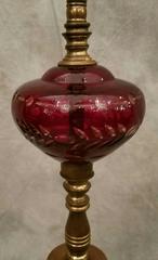 Bronze Copper and Ruby Glass Floor Lamp