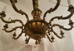 19th Century Bronze 12-Light Chandelier
