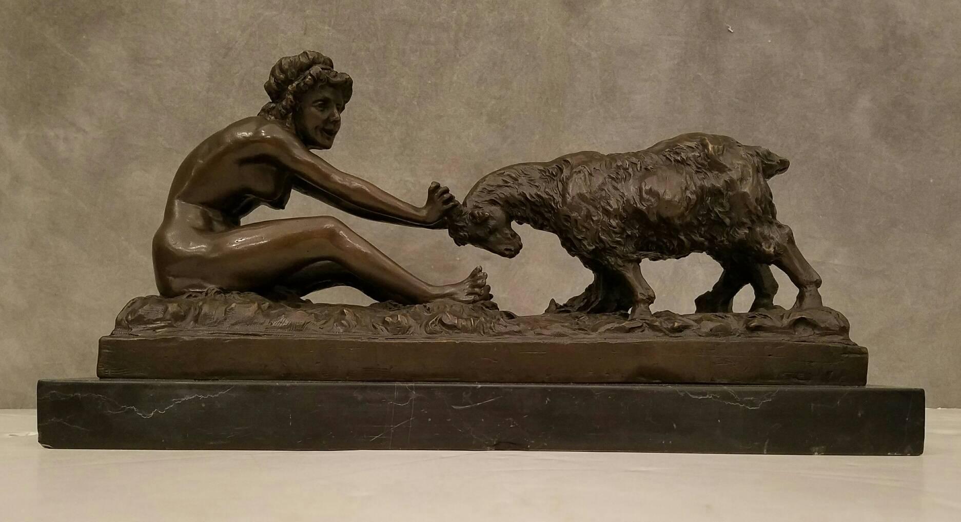 After Joe Descomps, bronze sculpture 