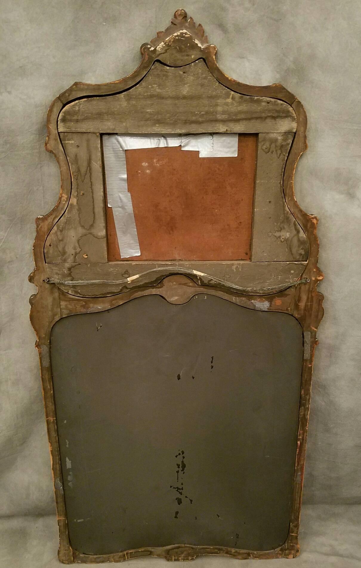 French 19th Century Louis XV Carved Giltwood Trumeau Mirror For Sale